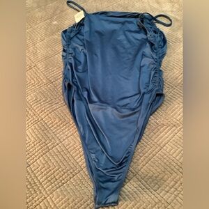 Now And This Blue Phony Women's Bodysuit, size XL. 372